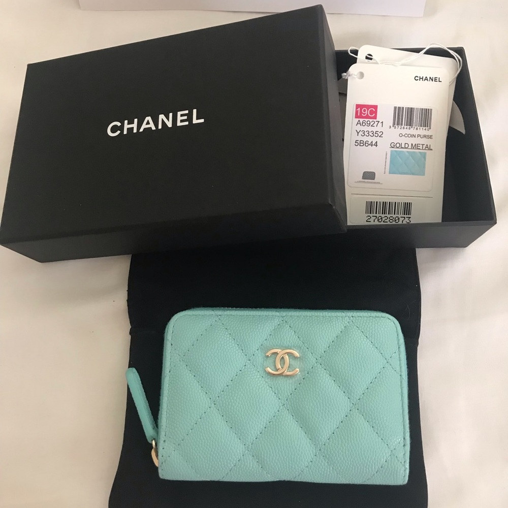 BNIB 19C Tiffany Blue Zippy Coin purse/Card Holder